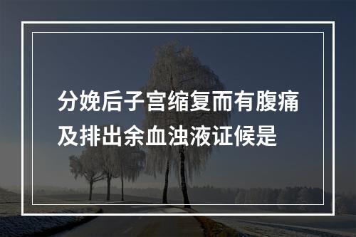 分娩后子宫缩复而有腹痛及排出余血浊液证候是