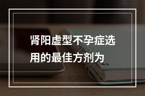 肾阳虚型不孕症选用的最佳方剂为