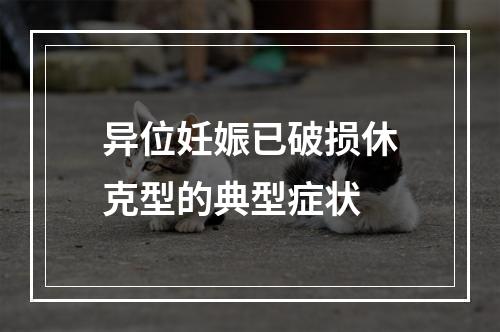 异位妊娠已破损休克型的典型症状