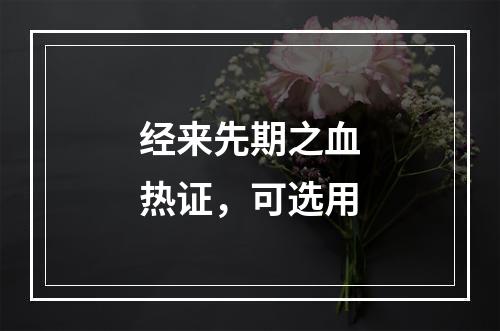 经来先期之血热证，可选用