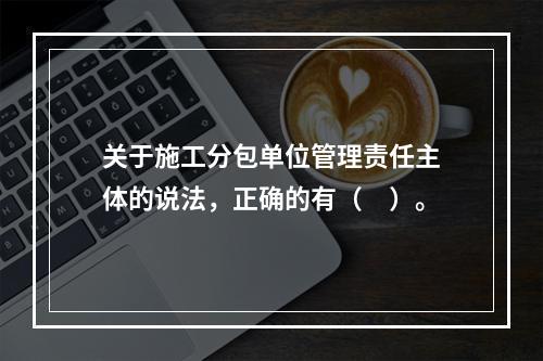 关于施工分包单位管理责任主体的说法，正确的有（　）。