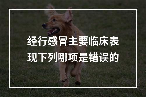 经行感冒主要临床表现下列哪项是错误的