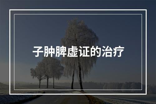 子肿脾虚证的治疗