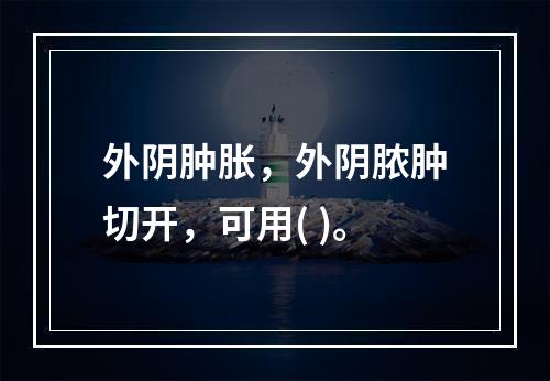 外阴肿胀，外阴脓肿切开，可用( )。