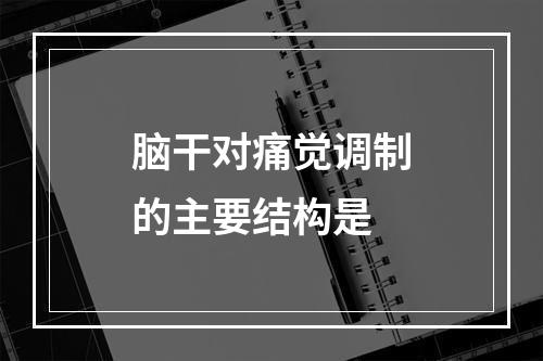 脑干对痛觉调制的主要结构是