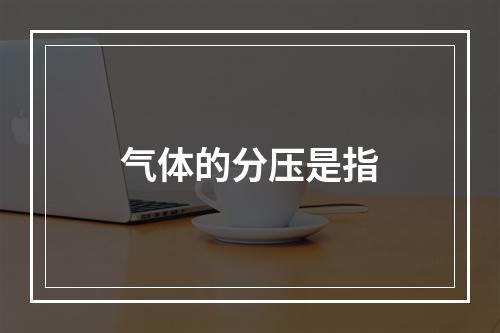 气体的分压是指