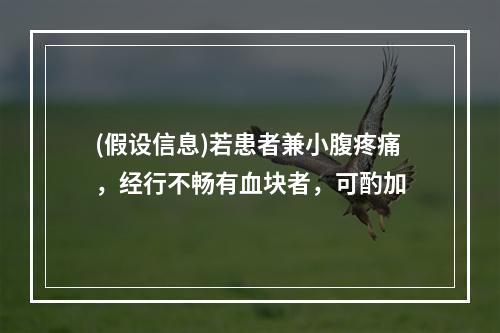 (假设信息)若患者兼小腹疼痛，经行不畅有血块者，可酌加