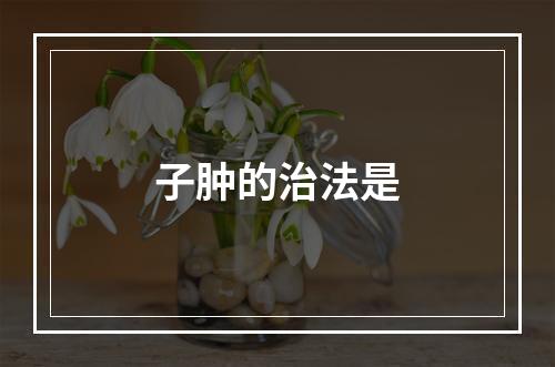 子肿的治法是