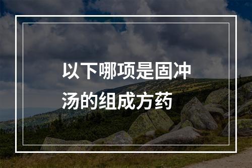 以下哪项是固冲汤的组成方药