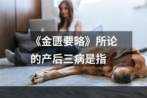 《金匮要略》所论的产后三病是指