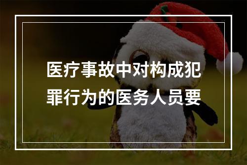 医疗事故中对构成犯罪行为的医务人员要