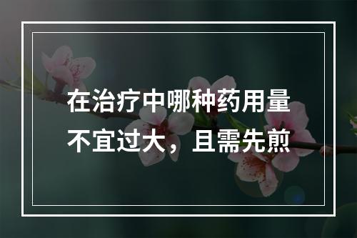 在治疗中哪种药用量不宜过大，且需先煎