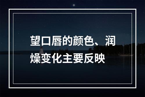 望口唇的颜色、润燥变化主要反映