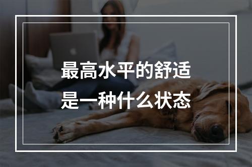 最高水平的舒适是一种什么状态