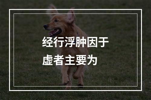 经行浮肿因于虚者主要为