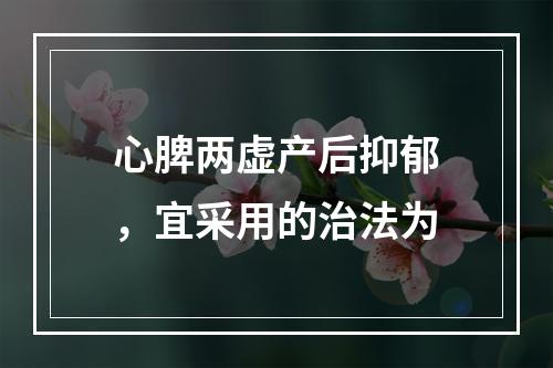 心脾两虚产后抑郁，宜采用的治法为