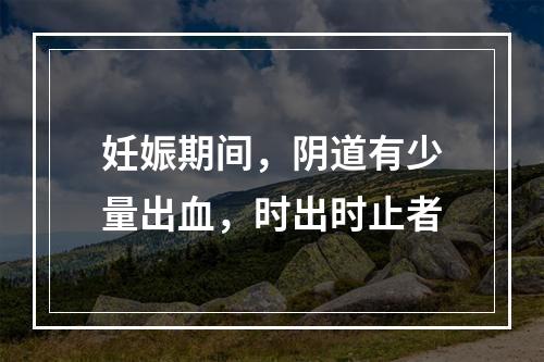 妊娠期间，阴道有少量出血，时出时止者