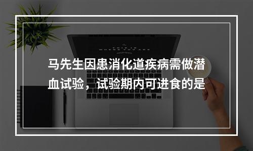 马先生因患消化道疾病需做潜血试验，试验期内可进食的是