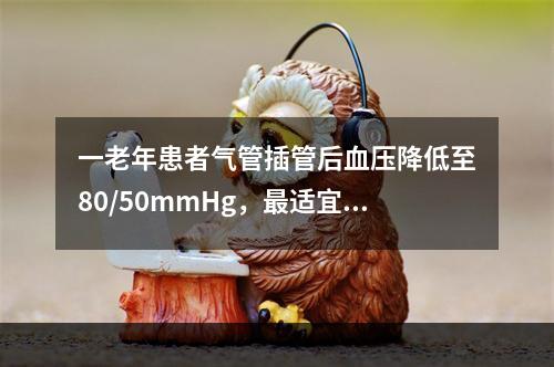 一老年患者气管插管后血压降低至80/50mmHg，最适宜采取