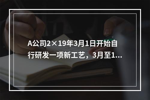 A公司2×19年3月1日开始自行研发一项新工艺，3月至10月