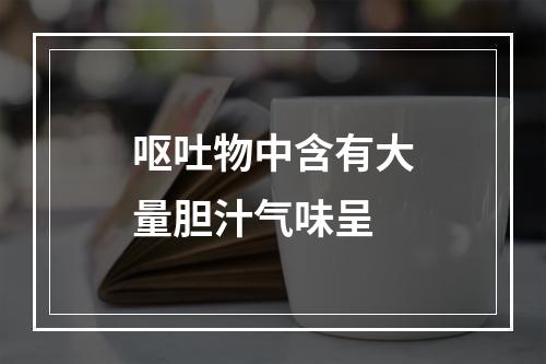 呕吐物中含有大量胆汁气味呈