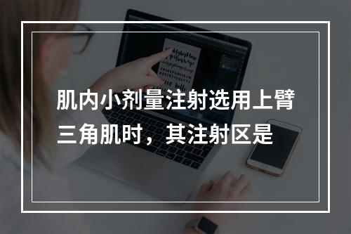 肌内小剂量注射选用上臂三角肌时，其注射区是