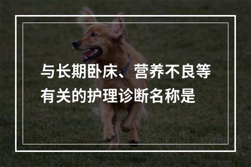 与长期卧床、营养不良等有关的护理诊断名称是