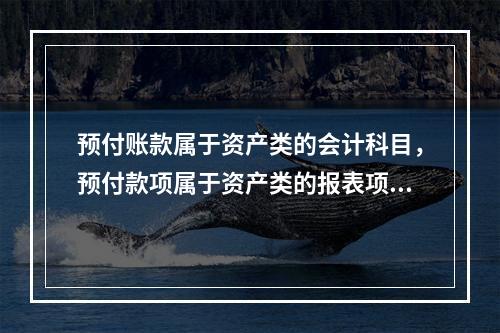 预付账款属于资产类的会计科目，预付款项属于资产类的报表项目。