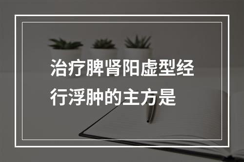 治疗脾肾阳虚型经行浮肿的主方是