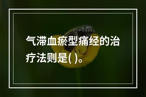 气滞血瘀型痛经的治疗法则是( )。