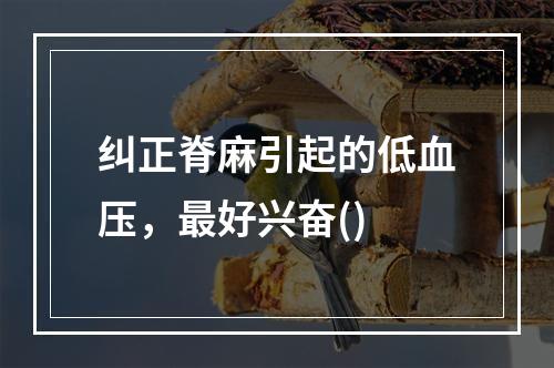 纠正脊麻引起的低血压，最好兴奋()