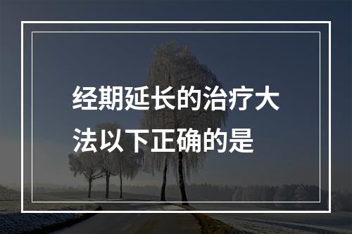 经期延长的治疗大法以下正确的是