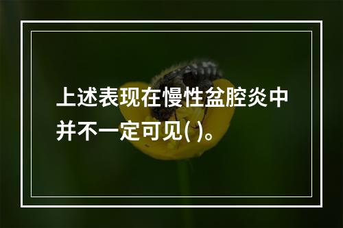 上述表现在慢性盆腔炎中并不一定可见( )。