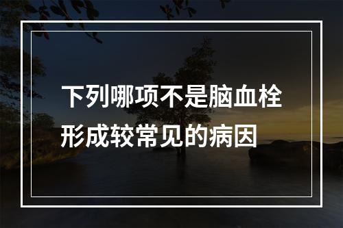 下列哪项不是脑血栓形成较常见的病因