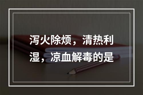 泻火除烦，清热利湿，凉血解毒的是