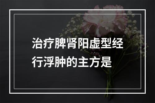 治疗脾肾阳虚型经行浮肿的主方是