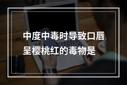 中度中毒时导致口唇呈樱桃红的毒物是