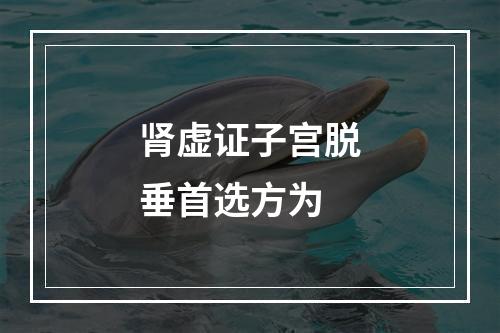 肾虚证子宫脱垂首选方为