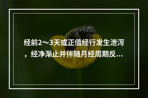 经前2～3天或正值经行发生泄泻，经净渐止并伴随月经周期反复发