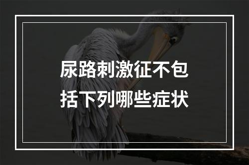 尿路刺激征不包括下列哪些症状