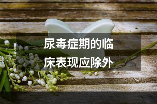 尿毒症期的临床表现应除外