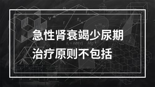 急性肾衰竭少尿期治疗原则不包括