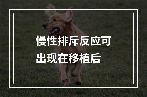 慢性排斥反应可出现在移植后