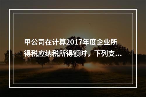 甲公司在计算2017年度企业所得税应纳税所得额时，下列支出中