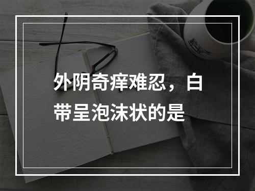 外阴奇痒难忍，白带呈泡沫状的是