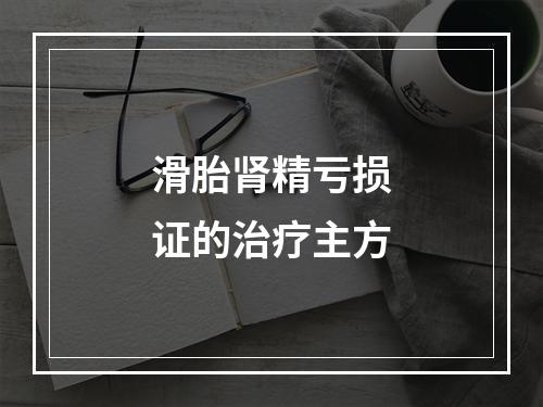 滑胎肾精亏损证的治疗主方