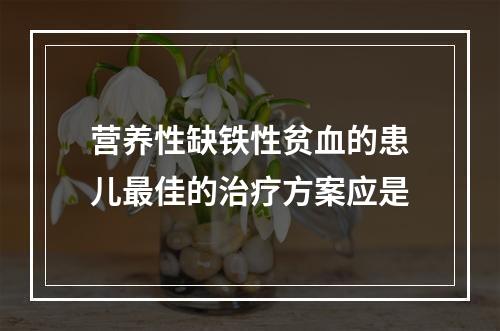 营养性缺铁性贫血的患儿最佳的治疗方案应是