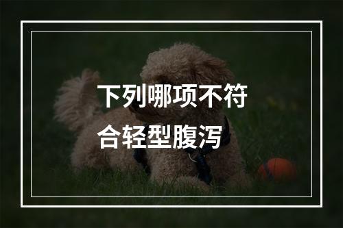 下列哪项不符合轻型腹泻