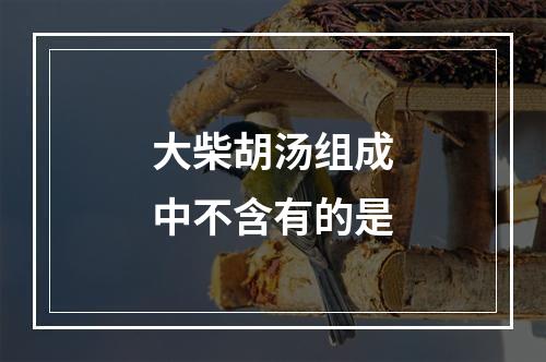 大柴胡汤组成中不含有的是