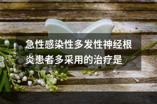 急性感染性多发性神经根炎患者多采用的治疗是